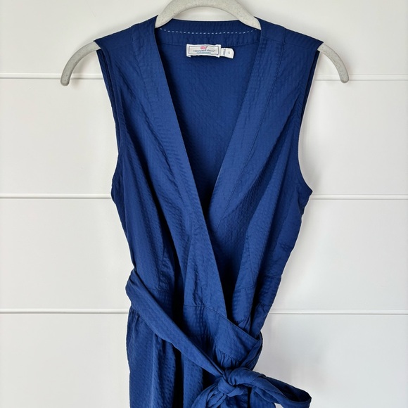 Vineyard Vines Harbor Wrap Navy Blue Dress Women's Size Small - Picture 3 of 15